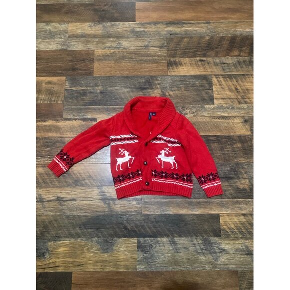 Janie and Jack Fair Isle Reindeer Cardigan - Picture 1 of 2